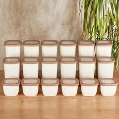 VIP AHMET - Juego de Contenedores de 18 Piezas Color Crema