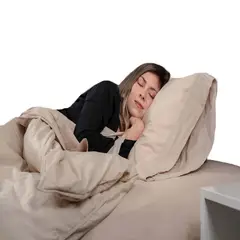 SLEEPER - Juego de Sábanas 1.5 plazas 300 hilos 100% Algodón Pima Beige