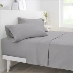 SLEEPER - Juego de Sábanas 1.5 plazas 260 hilos Algodón Pima Gris