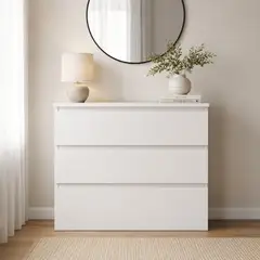 VENTITAS HOME - Cómoda Iris 3 Cajones Color Blanco