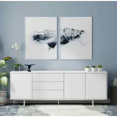 VENTITAS HOME - Mesa de Tv Moderna 75” Xania Blanco