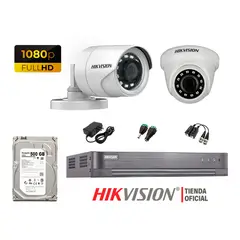 HIKVISION - Kit 2 Cámaras Seguridad Full Hd 1080P + Disco 500Gb Oferta