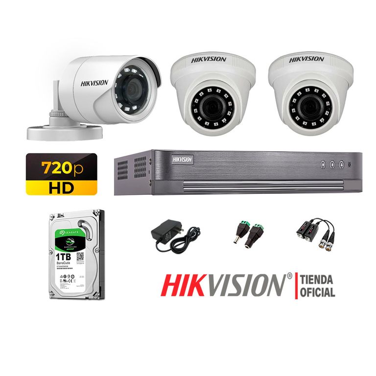 Kit 3 Cámaras Seguridad Hd 720P + Disco 1Tb P2P Hdmi