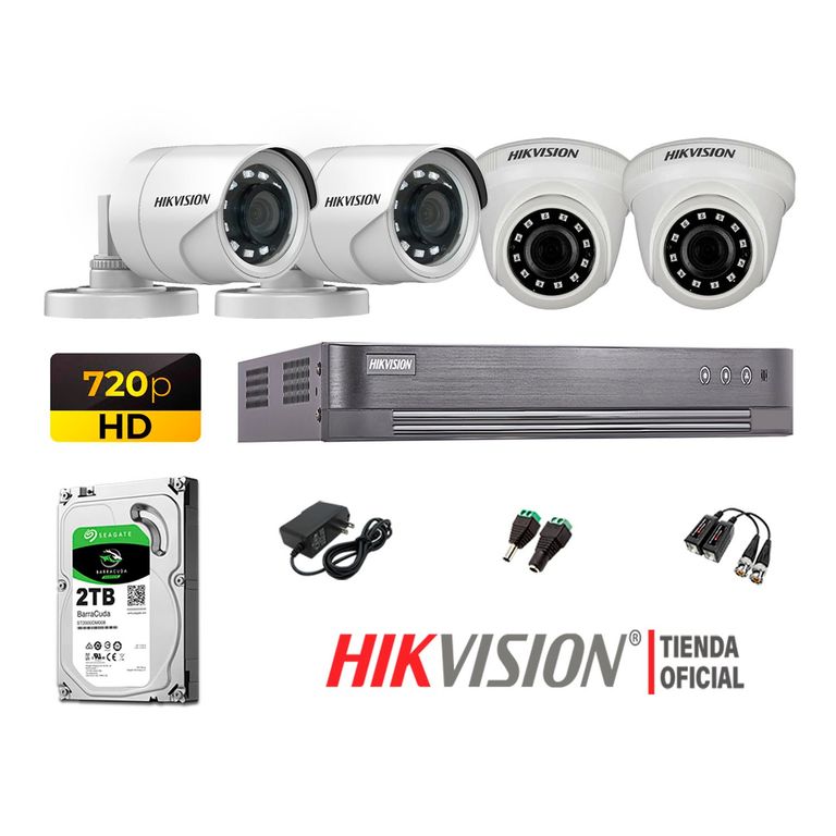 Kit 4 Cámaras Seguridad Hd 720P + Disco 2Tb P2P Hdmi