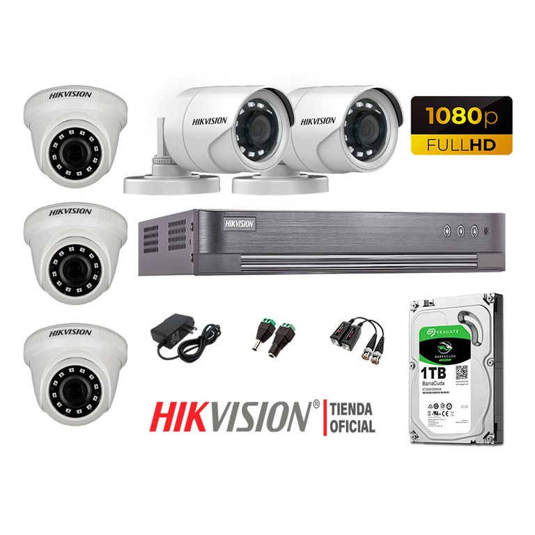 Kit 5 Cámaras Seguridad Full Hd 1080P + Disco 1Tb P2P