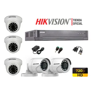 HIKVISION - Kit 5 Cámaras Seguridad Hd 720P + Cable Hdmi Oferta P2P