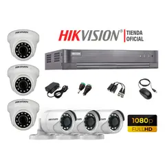 HIKVISION - Kit 6 Cámaras Seguridad Full Hd 1080P + Cable Hdmi Oferta