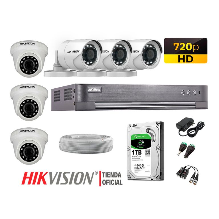Kit 6 Cámaras Seguridad Hd 720P + Disco 1Tb Completo P2P