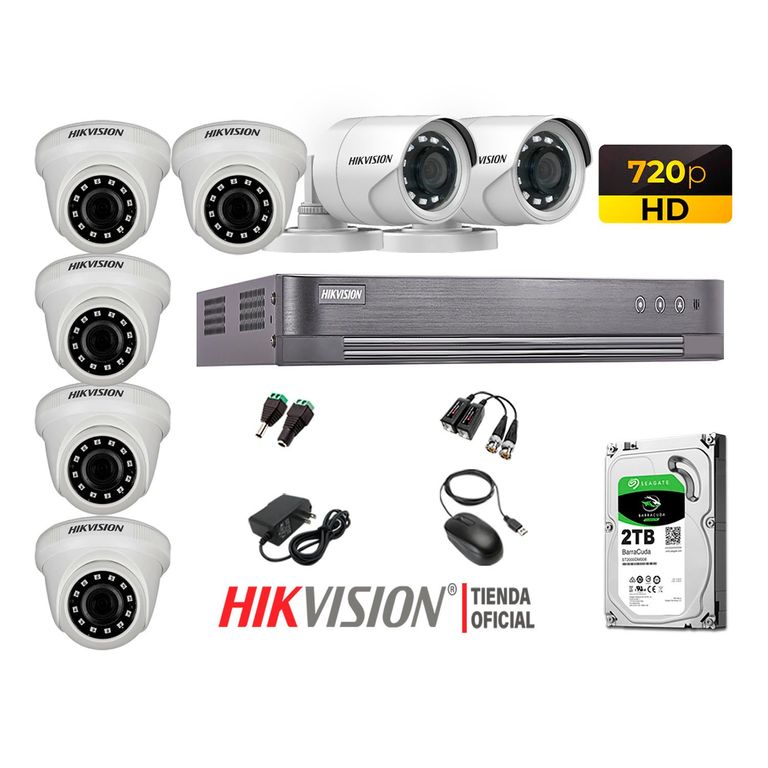 Kit 7 Cámaras Seguridad Hd 720P + Disco 2Tb P2P Hdmi