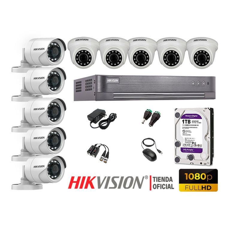Kit 10 Cámaras Seguridad Full Hd 1080P + Disco 1Tb Oferta