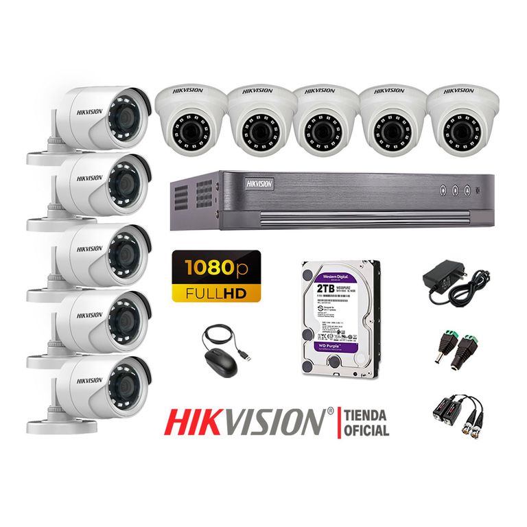 Kit 10 Cámaras Seguridad Full Hd 1080P + Disco 2Tb Oferta