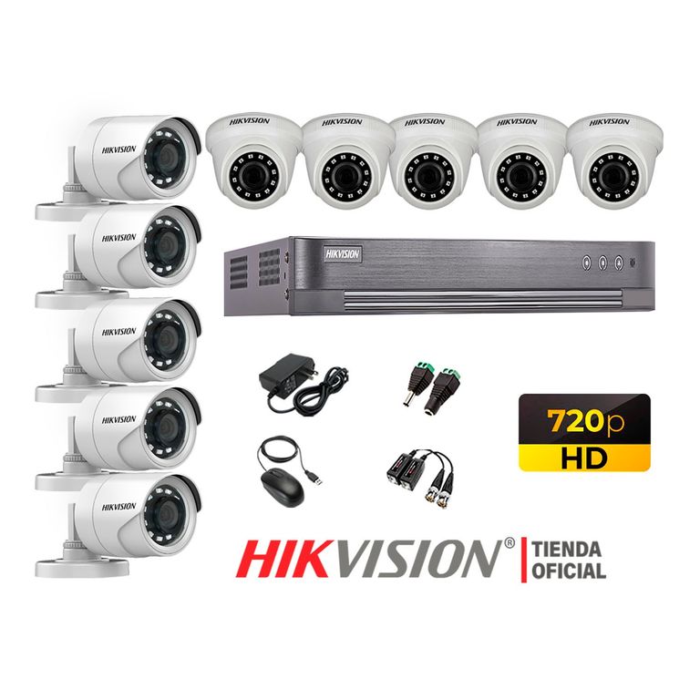 Kit 10 Cámaras Seguridad Hd 720P + Cable Hdmi P2P