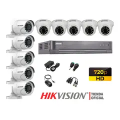 HIKVISION - Kit 10 Cámaras Seguridad Hd 720P + Cable Hdmi P2P