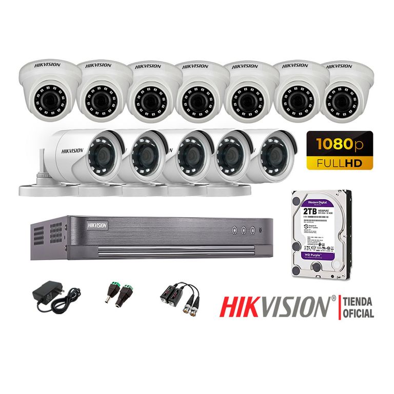 Kit 12 Cámaras Seguridad Full Hd 1080P + Disco 2Tb Oferta