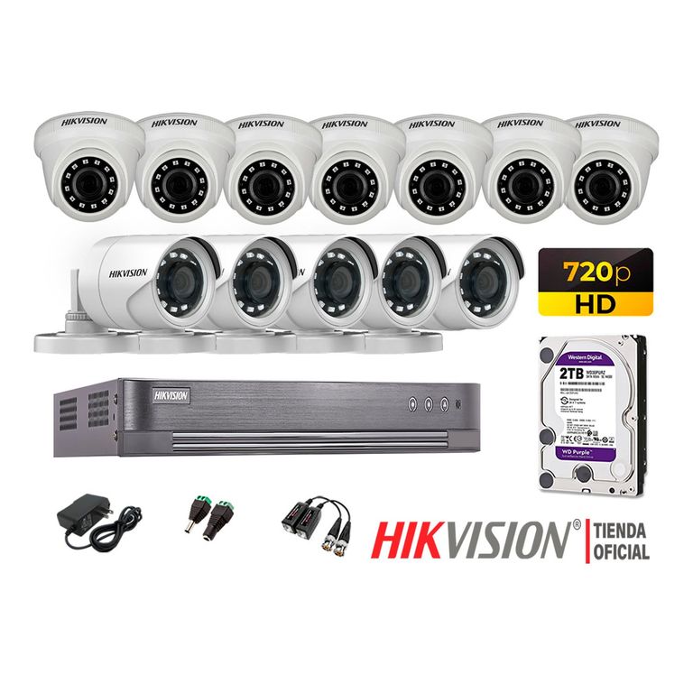 Kit 12 Cámaras Seguridad Hd 720P + Disco 2Tb P2P Hdmi