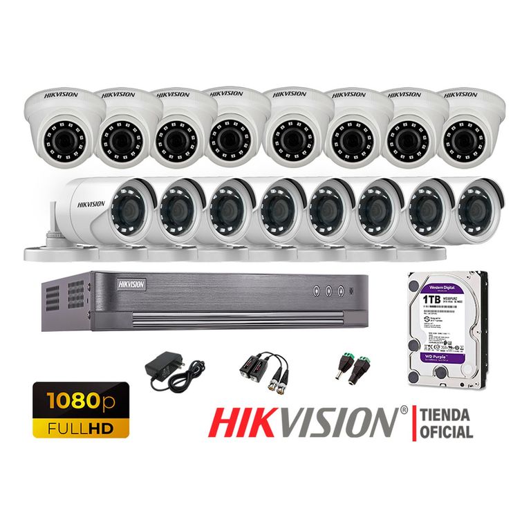 Kit 16 Cámaras Seguridad Full Hd 1080P + Disco 1Tb Oferta