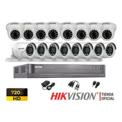 HIKVISION - Kit 16 Cámaras Seguridad Hd 720P + Cable Hdmi P2P