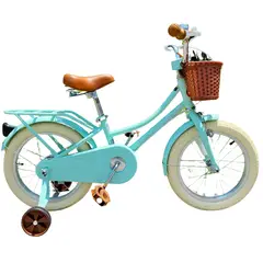 JOY STAR - Bicicleta Para Niña con Rueditas Stitch Aro 16 Verde Agua