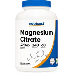 NUTRICOST - Citrato De Magnesio 240 Cápsulas Natural