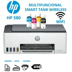 HP - Impresora Multifuncional Smart Tank 580 Inalambrica Wifi