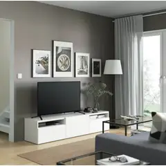 VENTITAS HOME - Mesa de Tv Moderna 75 Mallini Blanco