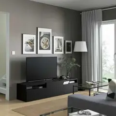 VENTITAS HOME - Mesa de Tv Moderna 75 Mallini Negro