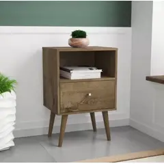 VENTITAS HOME - Velador Vintage Premium 1 Cajón Color Duna