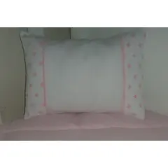 GENERICO - Almohadita de cuna para bebe diseño estrellitas rosadas.