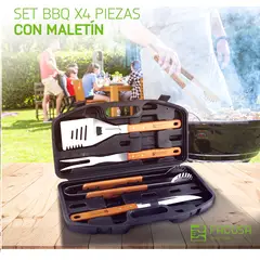 FACUSA - Set de Utensilios para parrillas x 4 piezas BBQ