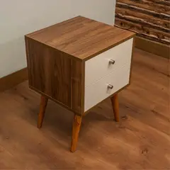 VENTITAS HOME - Velador Vintage 2 Cajones Color Bellota