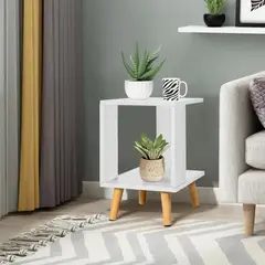 VENTITAS HOME - Mesa Auxiliar Velador Vintage Irina Color Blanco