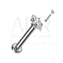 ADR JOYERIA CORPORAL - Piercing Oreja Marquise Zircon Labret ADR Joyería Corporal