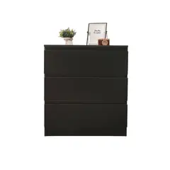 VENTITAS HOME - Mesa de Noche Velador Isabel 3 Cajones Negro