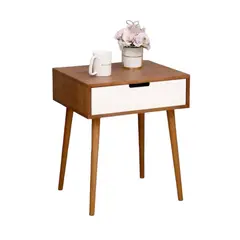 VENTITAS HOME - Velador Vintage Luna 1 Cajón Color Bellota