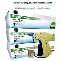 ARROW - Pistola Etiquetadora 15,000 Plastiflechas Con 6 agujas