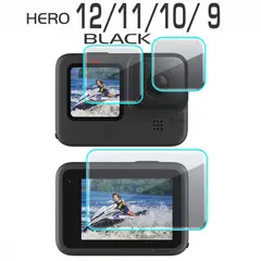 GENERICO - Juego 3 Vidrio Templado Protector De Lente Para Gopro 9/10/11/12 Black