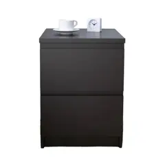 VENTITAS HOME - Velador Iris 2 Cajones Color Negro