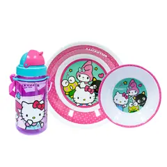 SCOOL - Vajilla de melamine 3 piezas Hello Kitty & Amigos