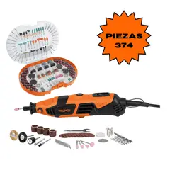 TRUPER - Kit mini taladro rectificadora con accesorios 374 Piezas