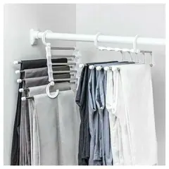 INSPIRA - Perchero colgador organizador de pantalones color blanco