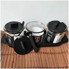 INSPIRA - Set x3 condimentero especiero recipiente con cucharita