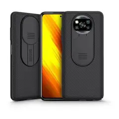 NILLKIN - Case Xiaomi Poco X3 o X3 PRO Camshield Funda Híbrida Negro.