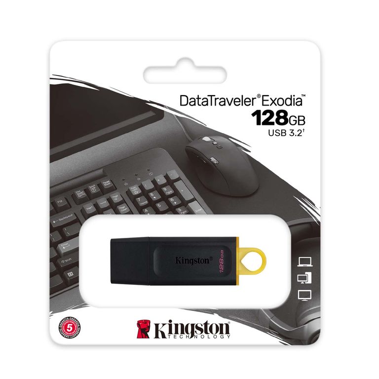 Memoria USB 3.2 Data Traveler Exodia DTX 128GB de capacidad, negro
