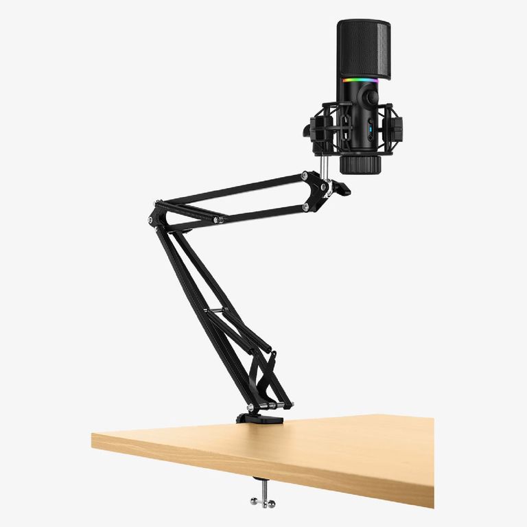 Micrófono Gamer MIC-48-RGB-MA-BK Soporte de Brazo