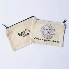 QALA DISEÑO - Monedero Bordado - - Perro Bichón Frisé