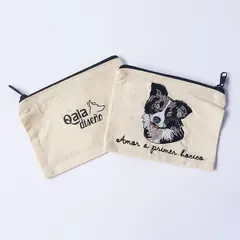 QALA DISEÑO - Monedero Bordado - - Perro Border Collie