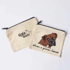 QALA DISEÑO - Monedero Bordado - - Perro Bóxer