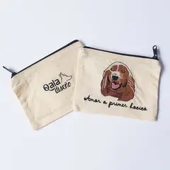 QALA DISEÑO - Monedero Bordado - - Perro Cocker