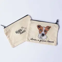 QALA DISEÑO - Monedero Bordado - - Perro Jack Russell