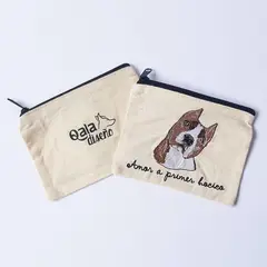 QALA DISEÑO - Monedero Bordado - - Perro Pitbull